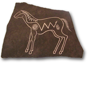 (b) Ritual Horse Hand Carved Sandstone Medium
